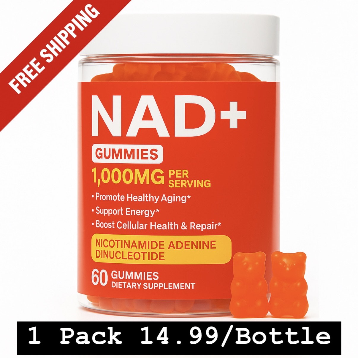 NAD+ GUMMY SUPPLEMENT 1000MG PER SERVING